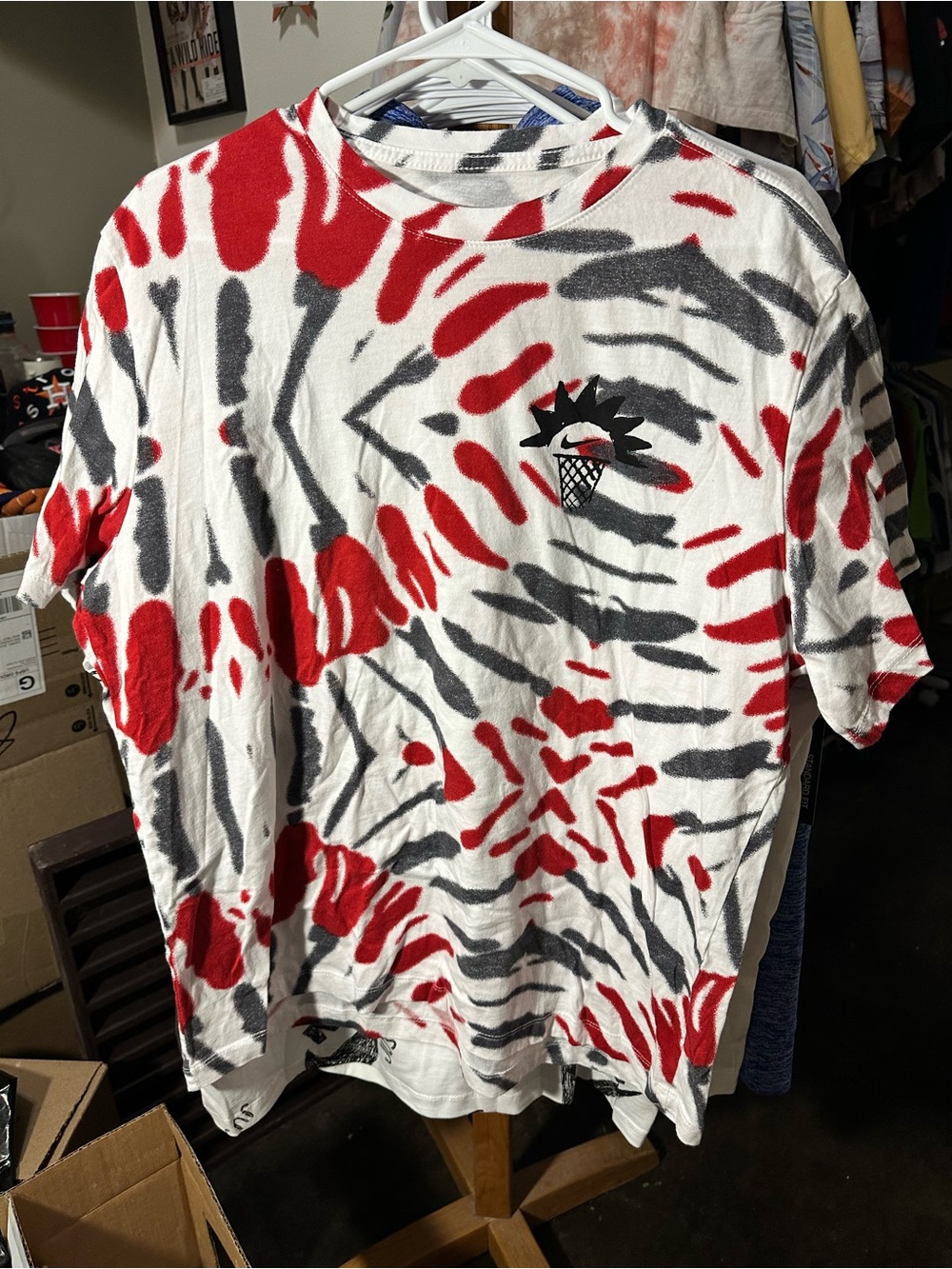 Nike Block Party Graphic Tie-Dye T-Shirt - Picture 1 of 9